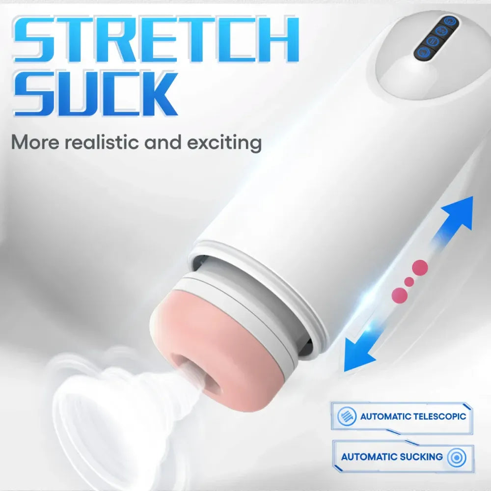Powerful Automatic Male Masturbator Vibrating Thrusting Action Realistic Vaginal for Men