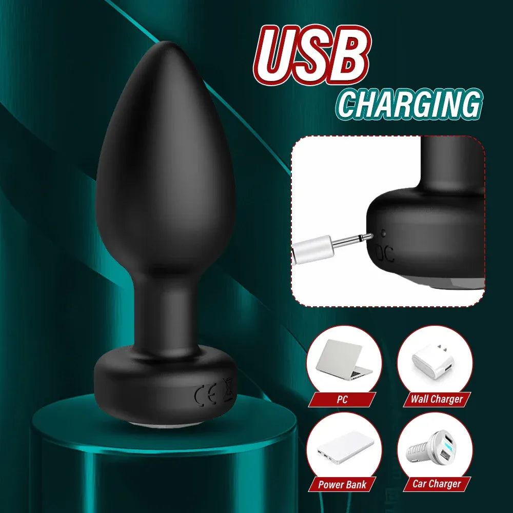 Wireless Anal Plug Vibrator For Men Remote Control Massager